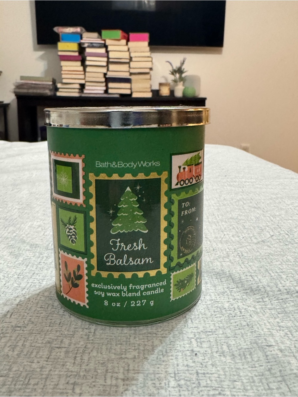 Bath & Body Works Green Fresh Balsam Holiday Candle Tin
